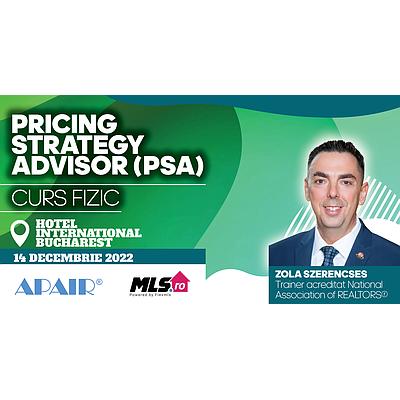 PSA® | Pricing Strategy Advisor| Curs Internațional acreditat REBI | FORMAT FIZIC